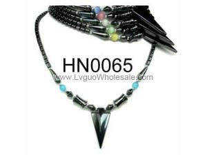 Colored Opal Beads Hematite Arrow Pendant Beads Stone Chain Choker Fashion Women Necklace